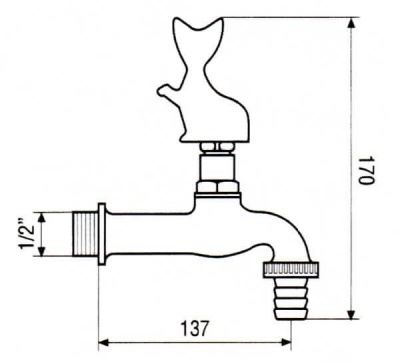 Italian Garden Dolphin Handle Hose Tap